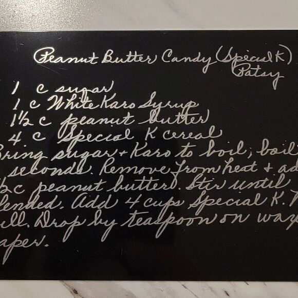 Engraved Handwritten Recipe Metal Card - Personalized Grandma's Recipe Card - Picture 3 of 6
